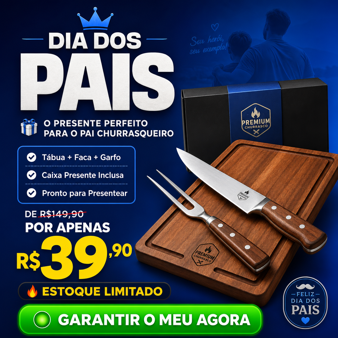 Oferta Dia dos Pais: kit churrasco premium por R$39,90